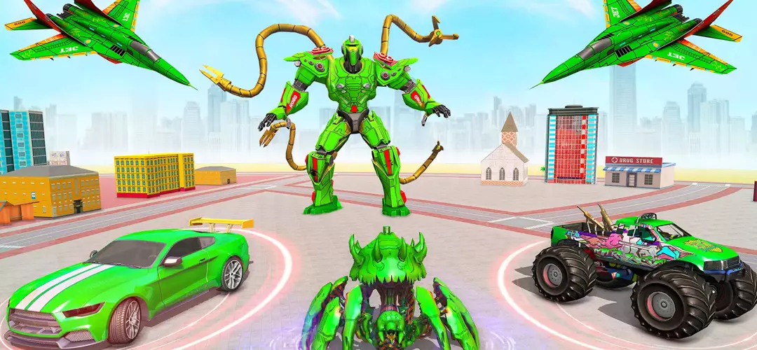 Octopus Robot Car Transformer Unity Game Source Code