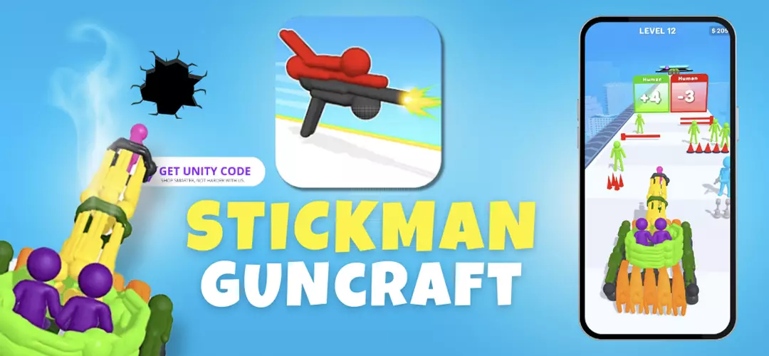 Human Gun Craft: Weapon Run Game - Unity Source Code