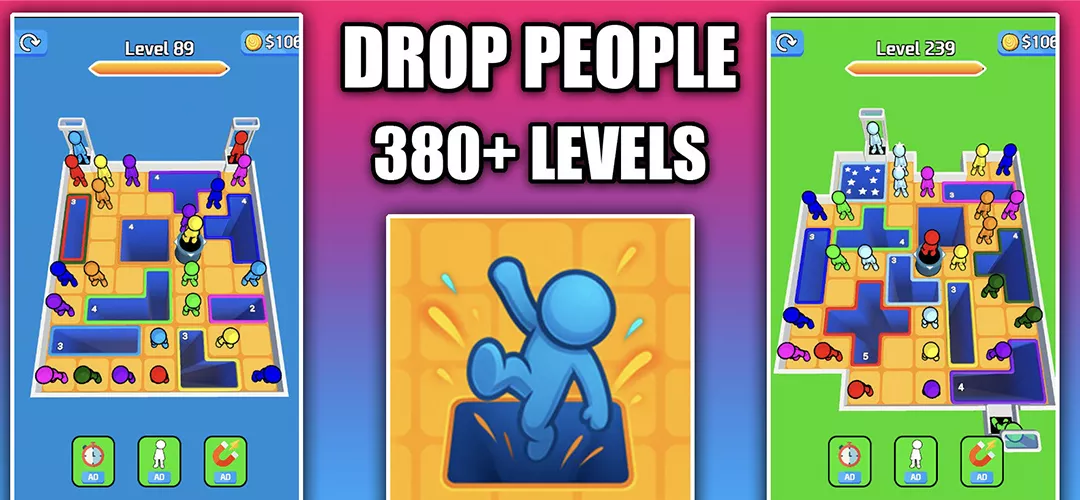 Drop People 3D Hole Puzzle Unity Game Source Code